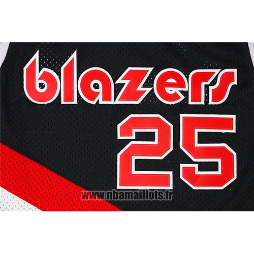 Maillot Portland Trail Blazers Jerome Kersey No 25 Retro Noir